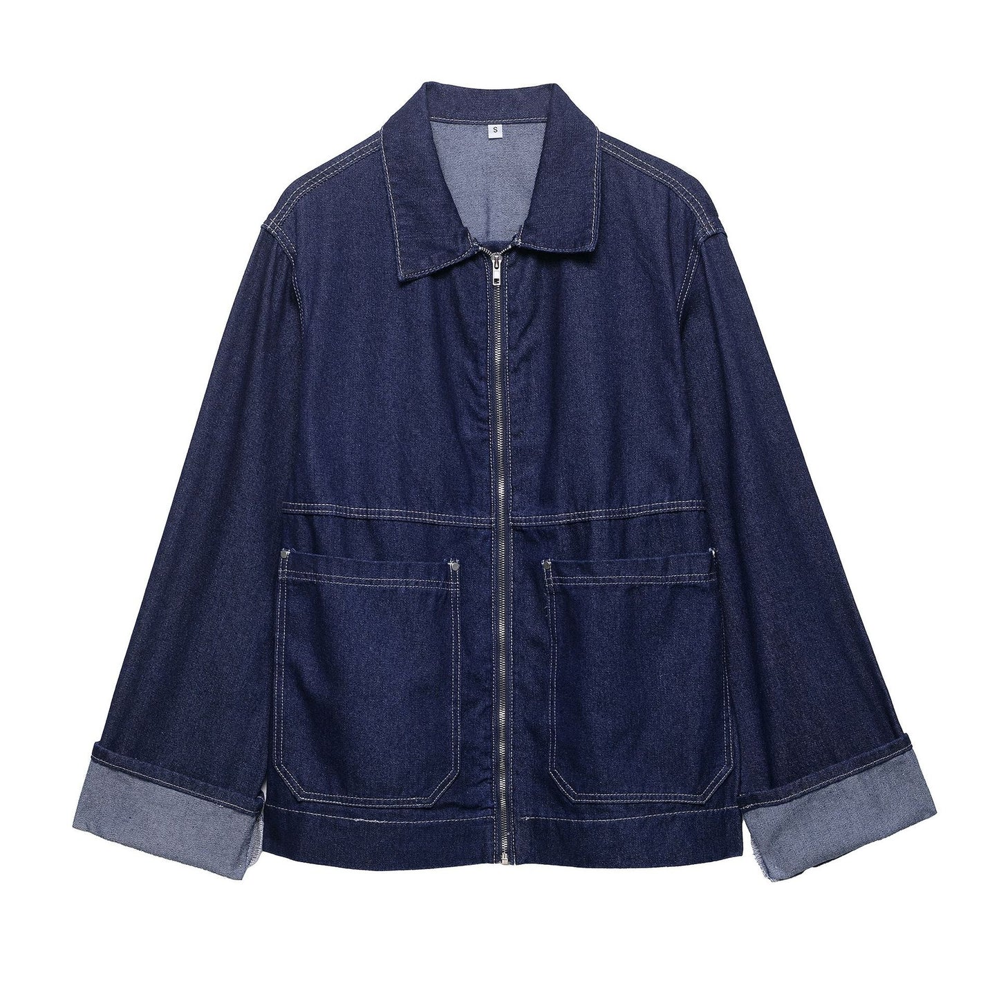 Womens European And American-style Zip-up Jacket And Jeans Set